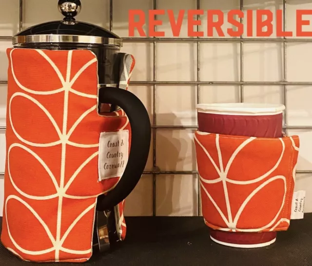 Caffettiere, copertura stampa francese e manica caffè accogliente - stelo lineare Orla Kiely