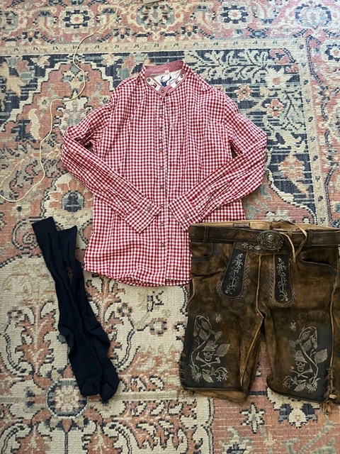 Stockerpoint Lederhosen Octoberfest Traditional Real Leather Shorts size 50