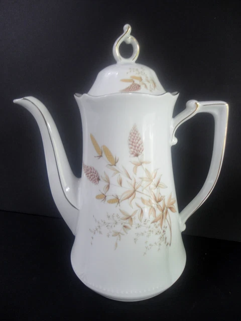 Vintage Winterling Brown Wheat China TALL TEA POT Schwarzenbach Bavaria GERMANY!