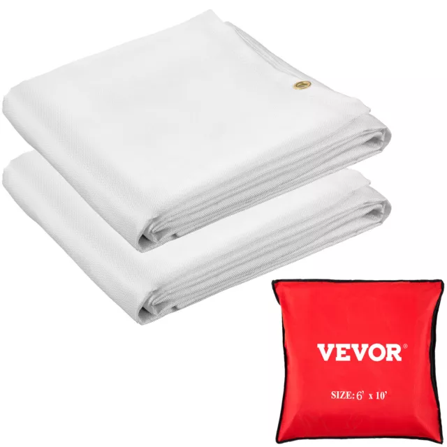 VEVOR 2pcs 8'X10' Welding Blanket Protective Fabric Fiberglass Flame Retardant