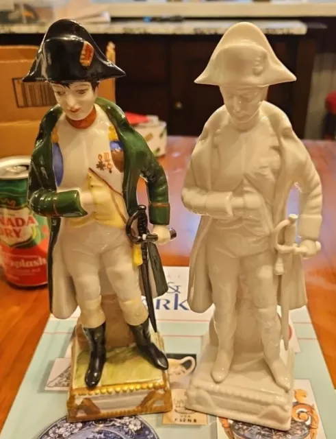 Pair Mid 1800s Napoleon Dresden Style Handcrafted Figurines 10" Finished And Un.