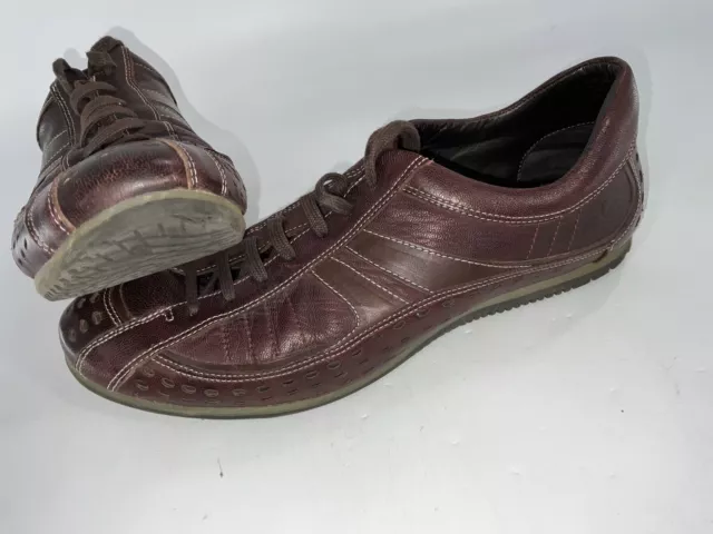 Bronx Lace Up Fashion Sneakers Sz 44 Men Brown Leather Made Portugal YGI A4S-6 3