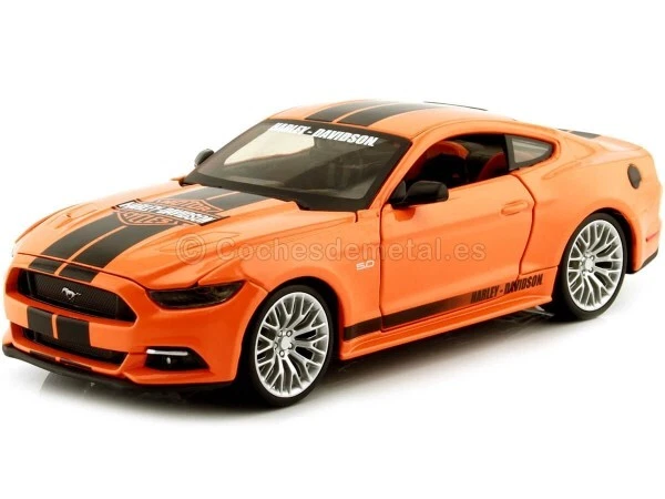 2015 FORD MUSTANG Harley Davidson Custom Naranja 1 24 Maisto