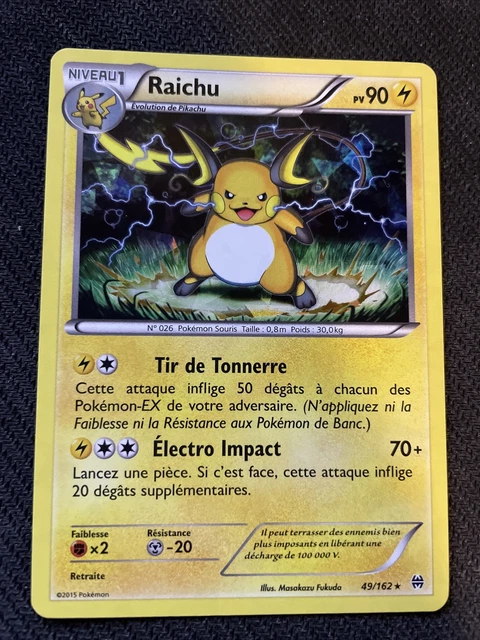 Raichu Holo - Pokemon 49/162 Xy8 Impulsion Turbo Proche Du Neuf Fr