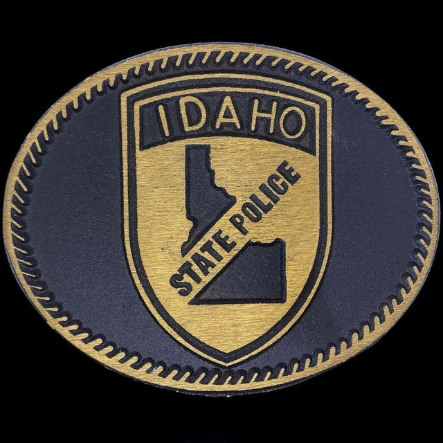 BRASS IDAHO STATE Police Trooper Highway Patrol ISP 80s NOS Vintage