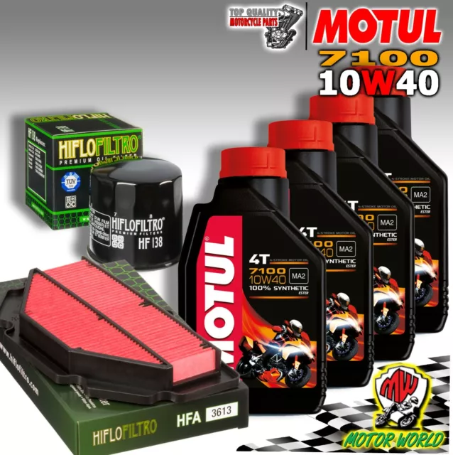 Kit Tagliando Olio Motul 7100 10W40 + Filtri Suzuki Gsr 750 Z 2015 2016