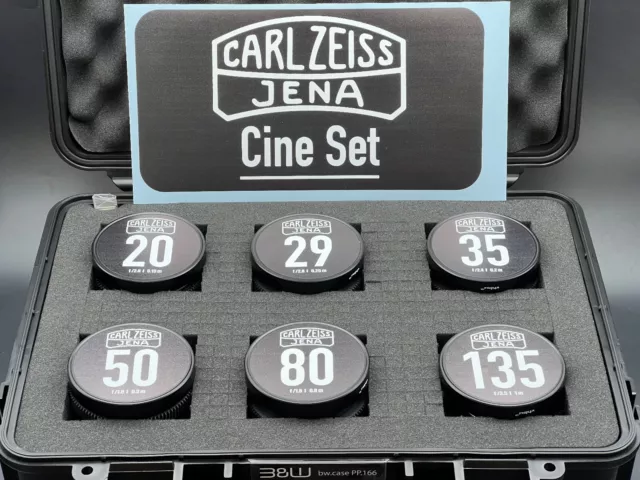 Vintage Carl Zeiss Jena Red MC Cine lens set EF mount 20/29/35/50/80/135