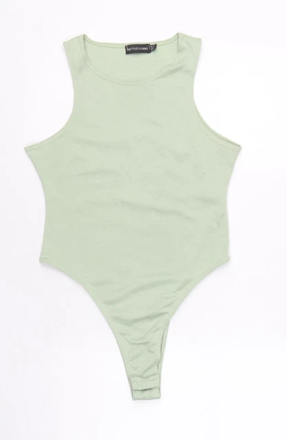 Body da donna verde PRETTYLITTLETHING pezzo unico taglia 12 a scatto