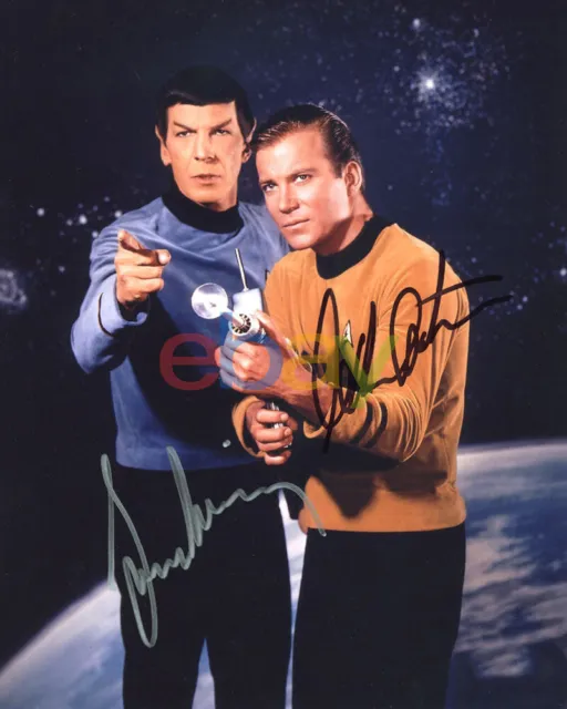 WILLIAM SHATNER & LEONARD NIMOY Signed 8X10 STAR TREK Photo reprint (2)