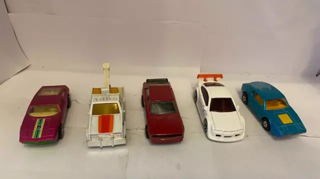 Matchbox 5er Konvolut, Saab, Maserati Bora, GMC Wrecker, Audi, Opel Calibra