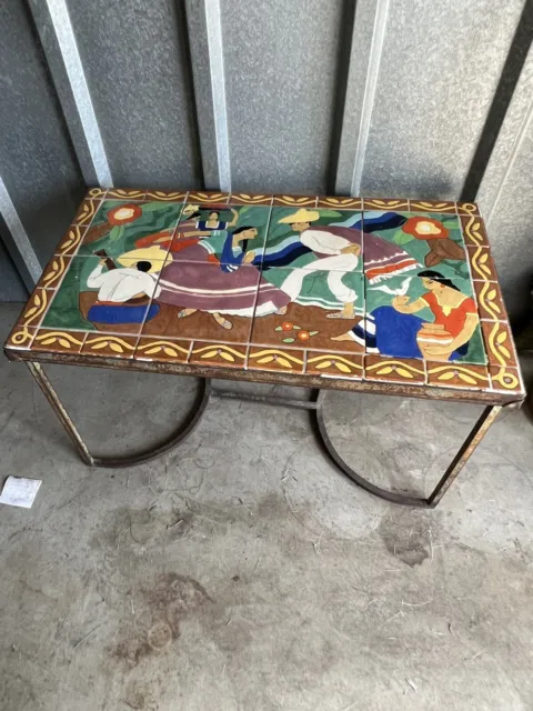 Beautiful Large Vintage San Jose Tile Table 1930, Made In San Antonio, Texas.