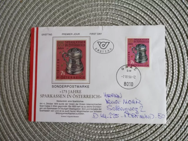 Österreich 1994/illustr.FDC Michel-Nr.2138(1x)+St.7.10.1994/echt gelaufen