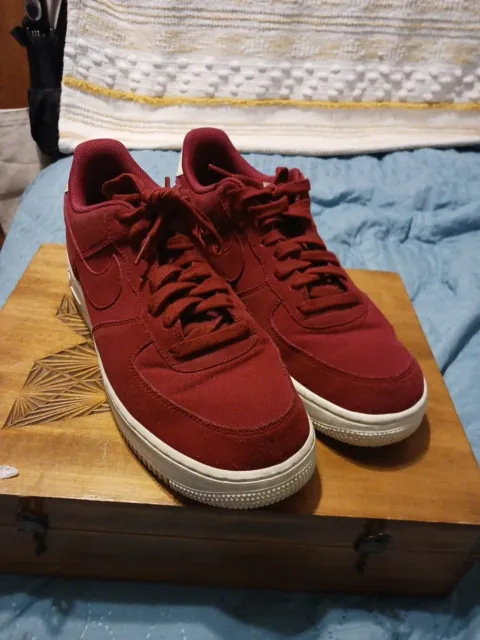 Nike Air Force 1 - Red Canvas/  Red Suede- Size 10- A038035- 800 **RARE***