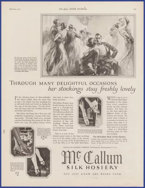 Vintage 1925 McCALLUM Silk Hosiery Lingerie Fashion Art Décor 20's Print Ad