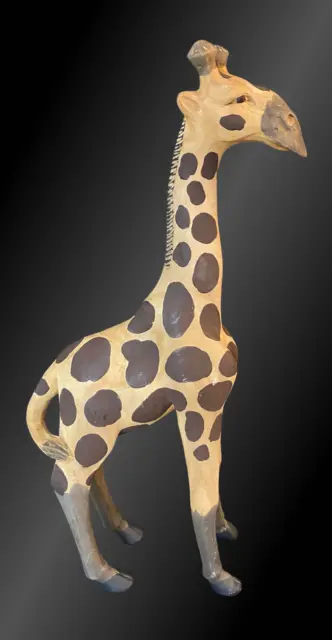 24" High Giraffe Wood Carving