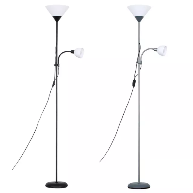 2 Way Floor Lamp Standard Living Room Light Mother & Child Uplighter LED Bulbs