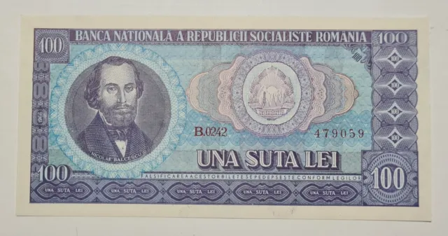 Banknoten rumänien, Romania 100 lei 1966 UNC