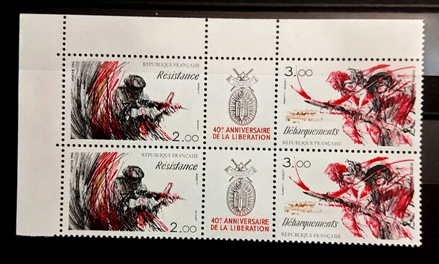 France bloc de 4 timbres  neuf** YV N°  2313a 40éme anniversaire de la libératio