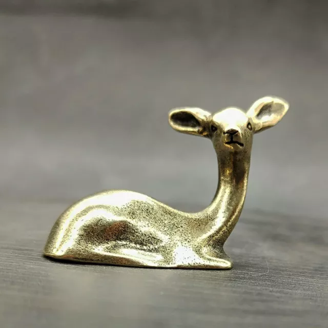 Solid Brass Deer Figurines Statue Home Ornaments Animal Figurines Gift