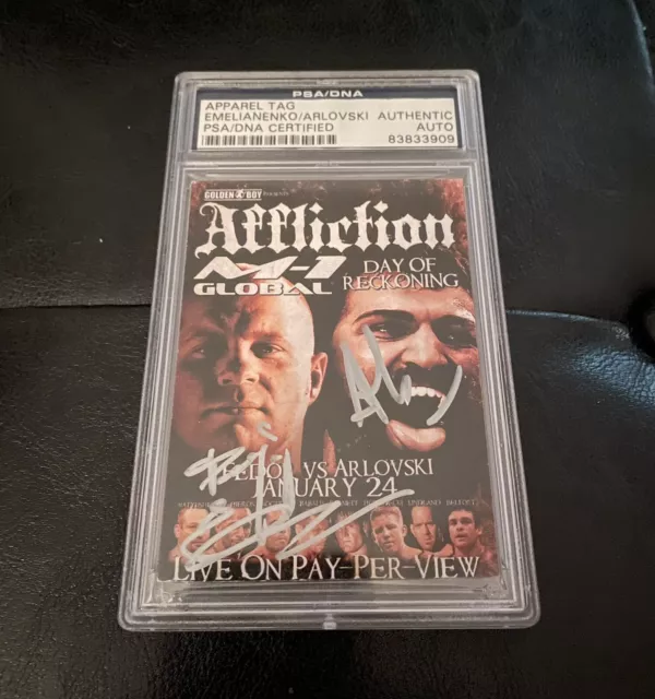 Fedor Emelianenko Andrei Arlovski Signed Autograph PSA DNA Affliction Promo Fedor Emelianenko Andrei Arlovski Signed Autograph PSA DNA Affliction Promo