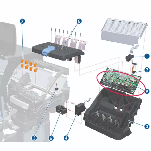 CQ109-67034 Carriage PCA HP Designjet Z6200 Z6600 Z6610 Z6800 Z6810 T7100 T7200