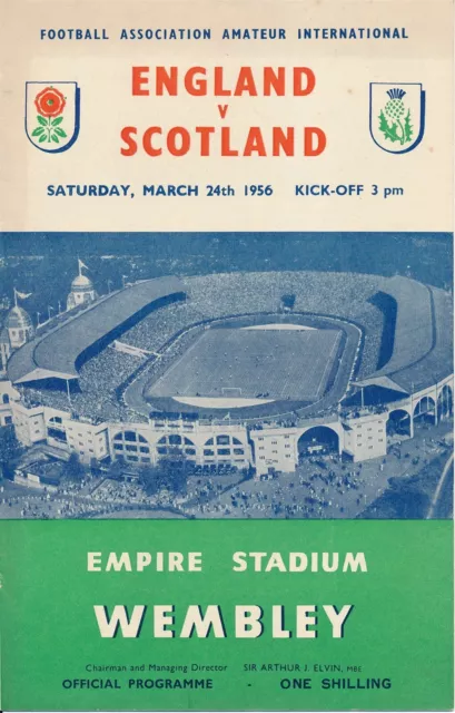 ENGLAND v Scotland (Amateur International @ Wembley) 1956