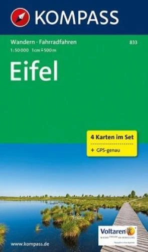 Bussola carta Eifel, 4 bl. Set di mappe escursionistiche con percorsi ciclabili. GPS-esatto. 1:500 3150