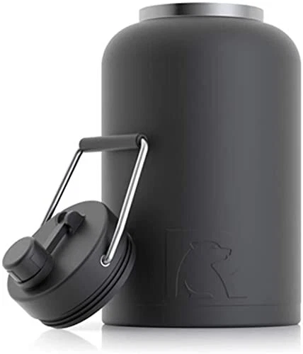 Jug with Handle, One Gallon, Black Matte, Large Double Vacuum Insulated Water...