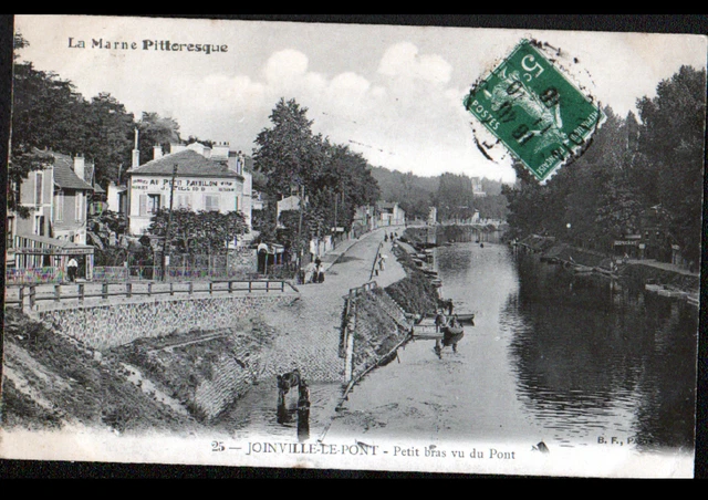JOINVILLE-LE-PONT (94) TRADE for FISHERMEN & RESTAURANT edge of MARNE in 1910