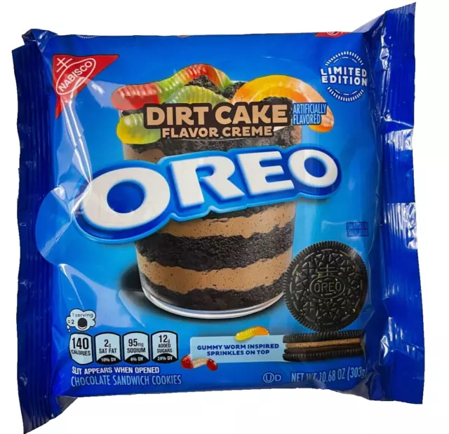 New Limited Ed Oreo Dirt Cake Flavor Creme Gummy Chocolate Cookies 10.68 Oz Pack