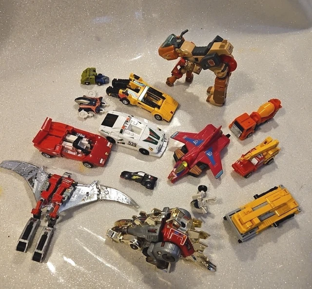 VINTAGE LOT TRANSFORMERS G1 Action Figure Cars Dino Parts Lot Repair ...