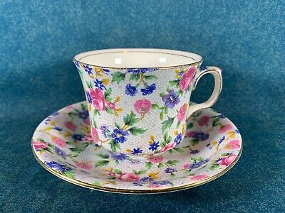 Royal Winton Old Cottage Chintz Floral Flat Cup and Saucer Set(s)