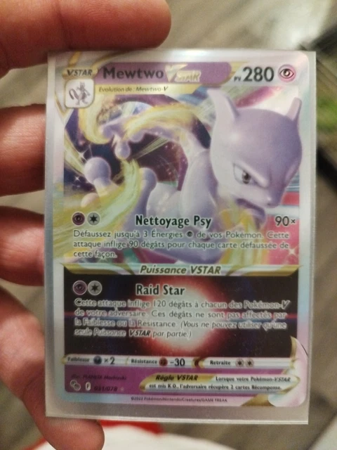 Mewtwo VSTAR 079/078 Rainbow Hyper Rare Pokemon Go Pokemon #A
