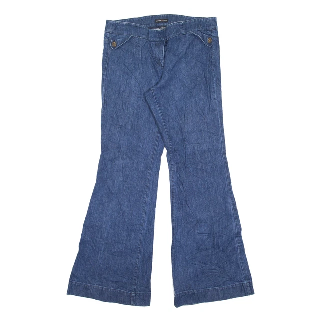NEW YORK AND COMPANY Y2K Damenjeans blau Denim normal ausgestellt W32 L32