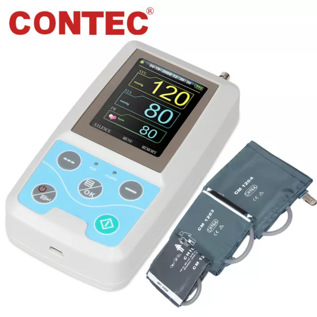 CONTEC ABPM50 Ambulatory Blood Pressure Monitor 24h NIBP Holter+Arm Cuffs,FDA CE