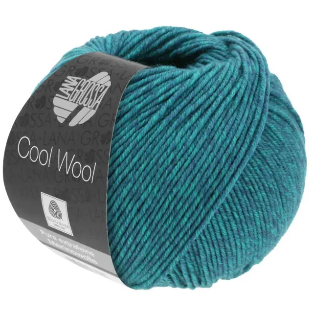 Wolle Kreativ! Lana Grossa - Cool Wool Melange 7110 türkis petrol meliert 50 g