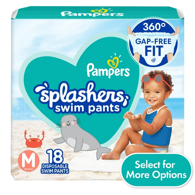 Pampers Splashers Swim Diapers Size MD, 18 Count (Select for More Options)
