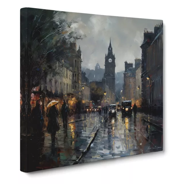 City Of Edinburgh Impressionism Canvas Wall Art Print Framed Picture Home Decor