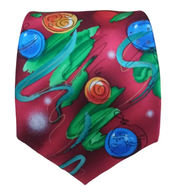 JERRY GARCIA Red Art Silk Blend Tie 61"/ 3.6" EC