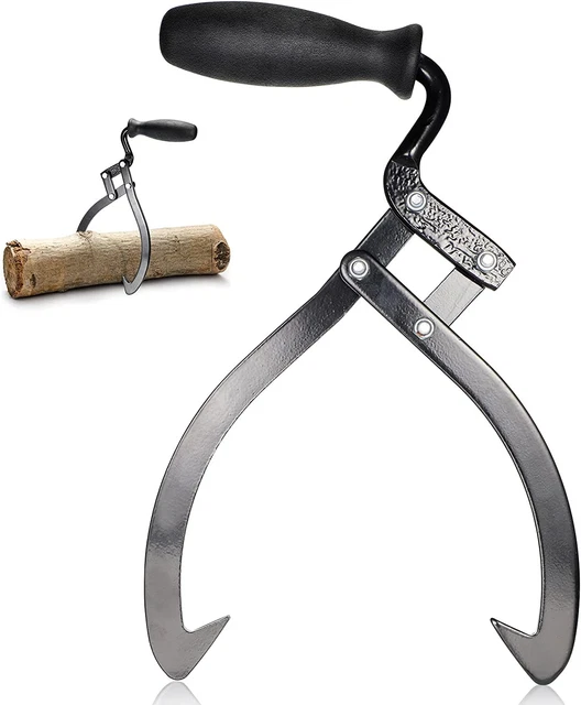 10 Inches Log Tongs Logging Skidding Tongs Steel Lifting Firewood Tongs Black Lo