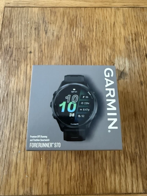 GARMIN FORERUNNER 970 Carbon Grey DLC Titanium with Black Case £588.08 ...