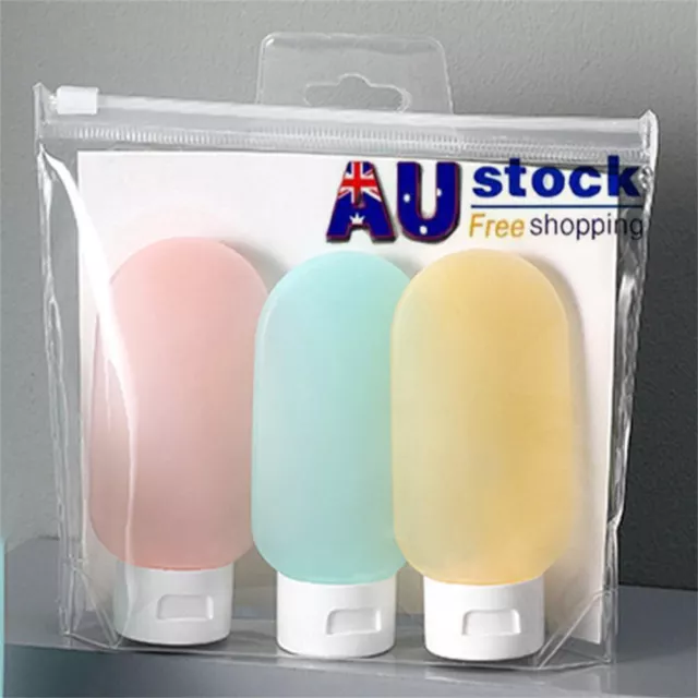 3X Travel Silicone Bottles Tube Squeeze Shampoo Shower Empty Lotion Sub bottling