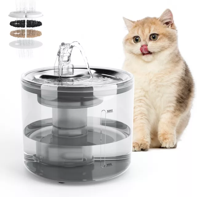Pet Friend Cat Drinking Fountain 2.6L Spout Large Water Bowl For Cats &Dogs