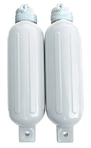 Seachoice 79271 Twin Eye Ribbed Fender Kit (Includes 2 6.5" x 23" White Fenders
