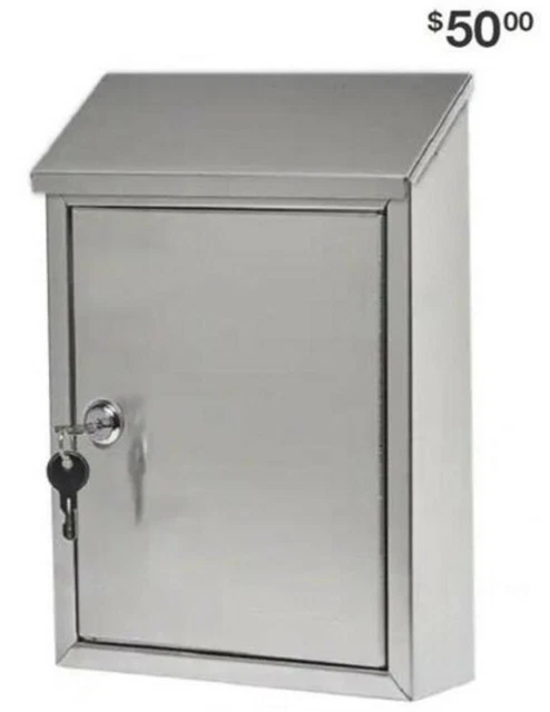 Gibraltar Mailboxes Ashley Medium, Locking, Wall-Mount Mailbox, Stainless Steel