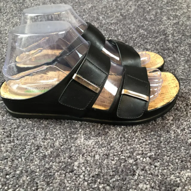 BareTraps Sandals Women's 7.5 M Black Slides Slip On Shoes Casual Comfort