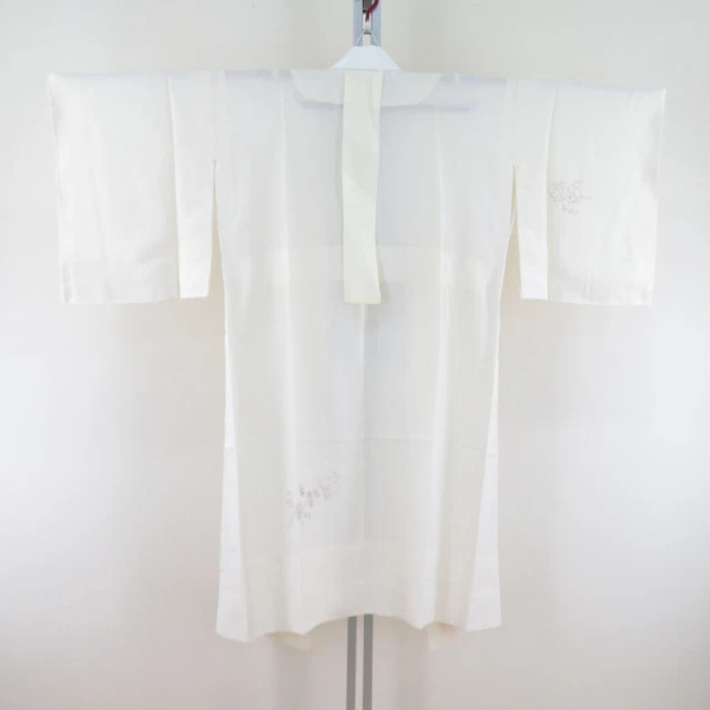 Juban Kimono inner wear Silk Branch floral pattern White 45.7inch Women's