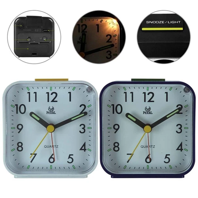 Alta Performance Quarzo Sveglia Grande Quadrante Display Ticchettio Silenzioso