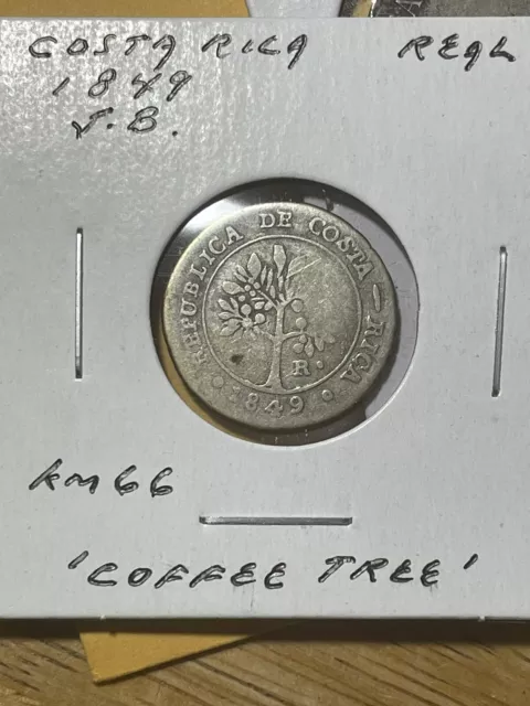 ** Costa Rica 1849 (Coffee Tree) Real Silver...scarce Type**