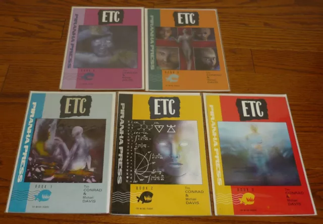ETC comic books # 1, 2, 3, 4, 5, DC Comics Piranha Press, Tim Conrad